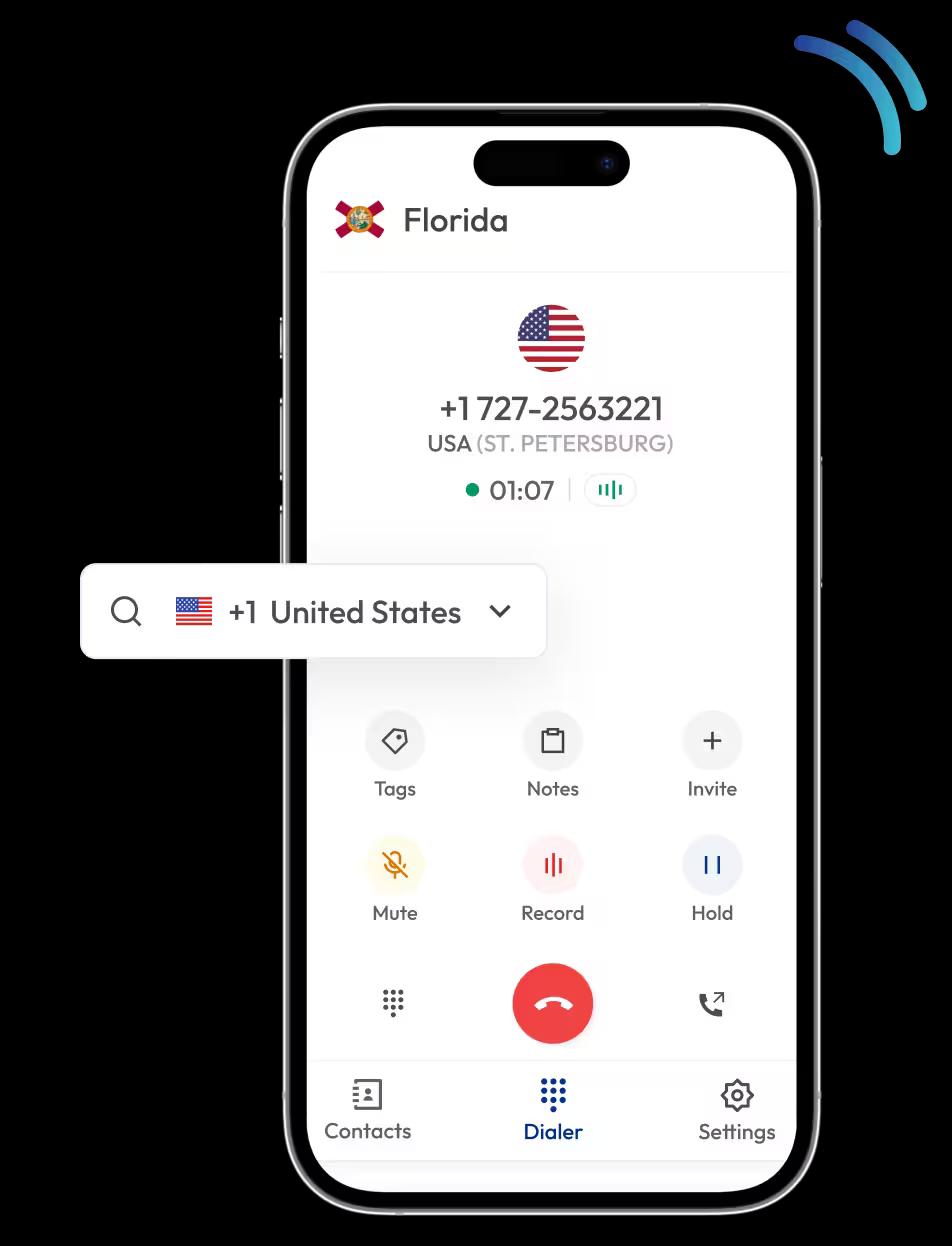 a mobile app interface showing the current time and date on a digital display