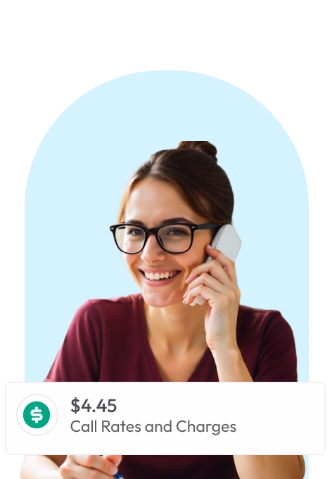 international call rates shown