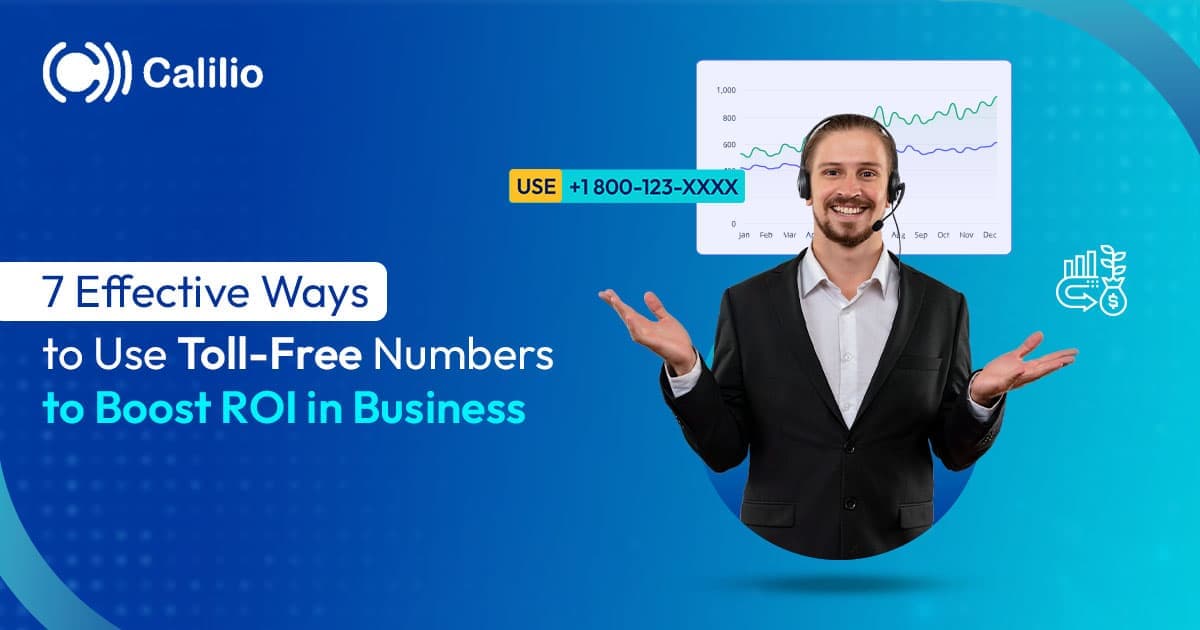 man showcasing the graph of calls increase after the use of toll free number