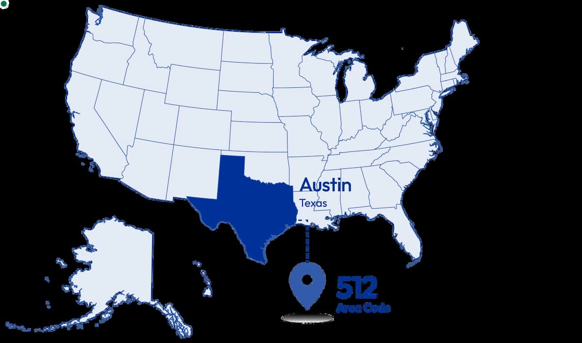 location of 512 area code