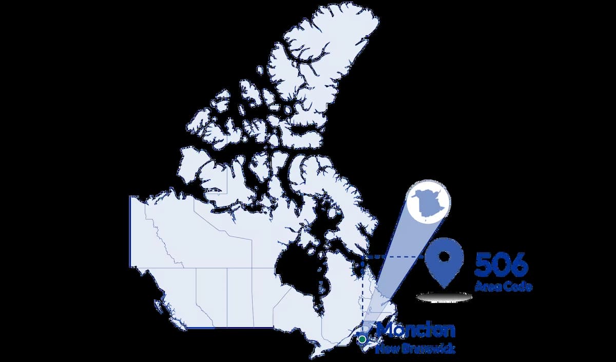 map of 506 area code