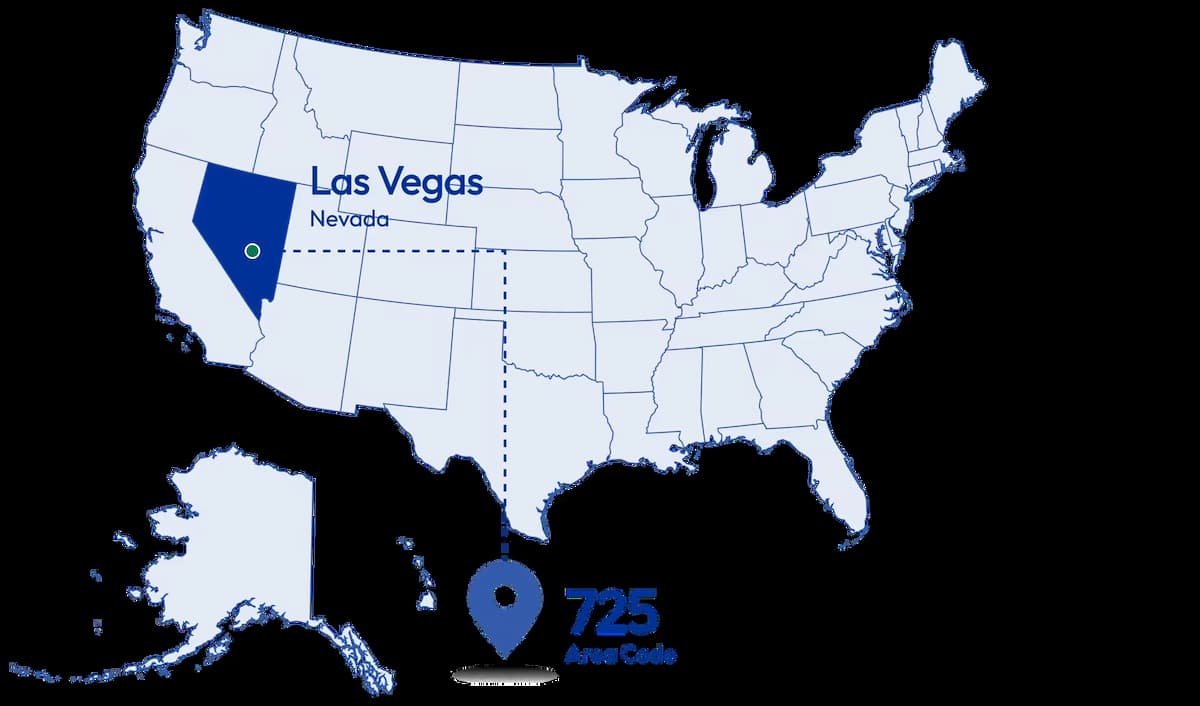 map of 725 area code