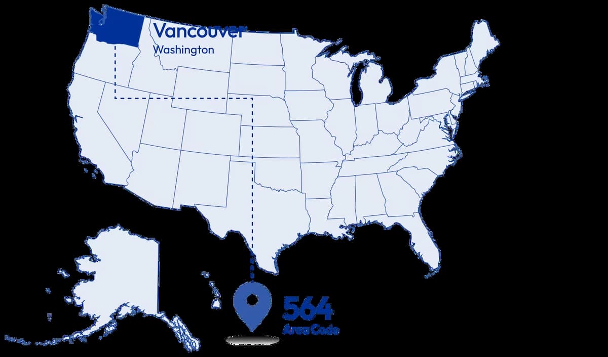 location of 564 area code