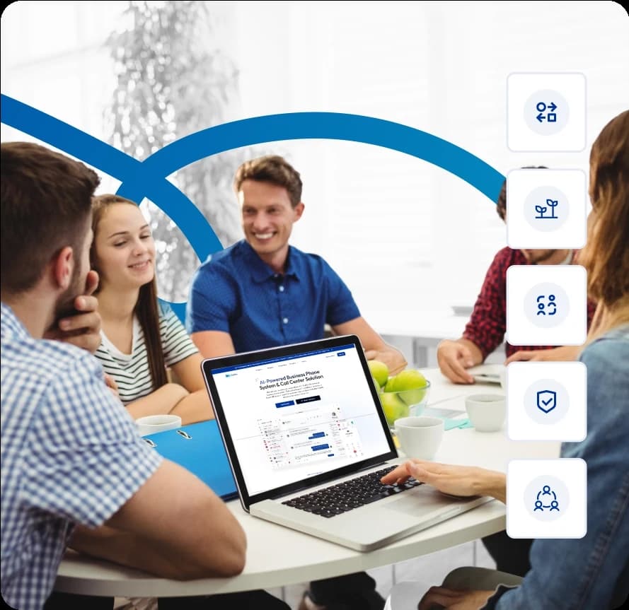 A man showing different updates generated using 925 area code