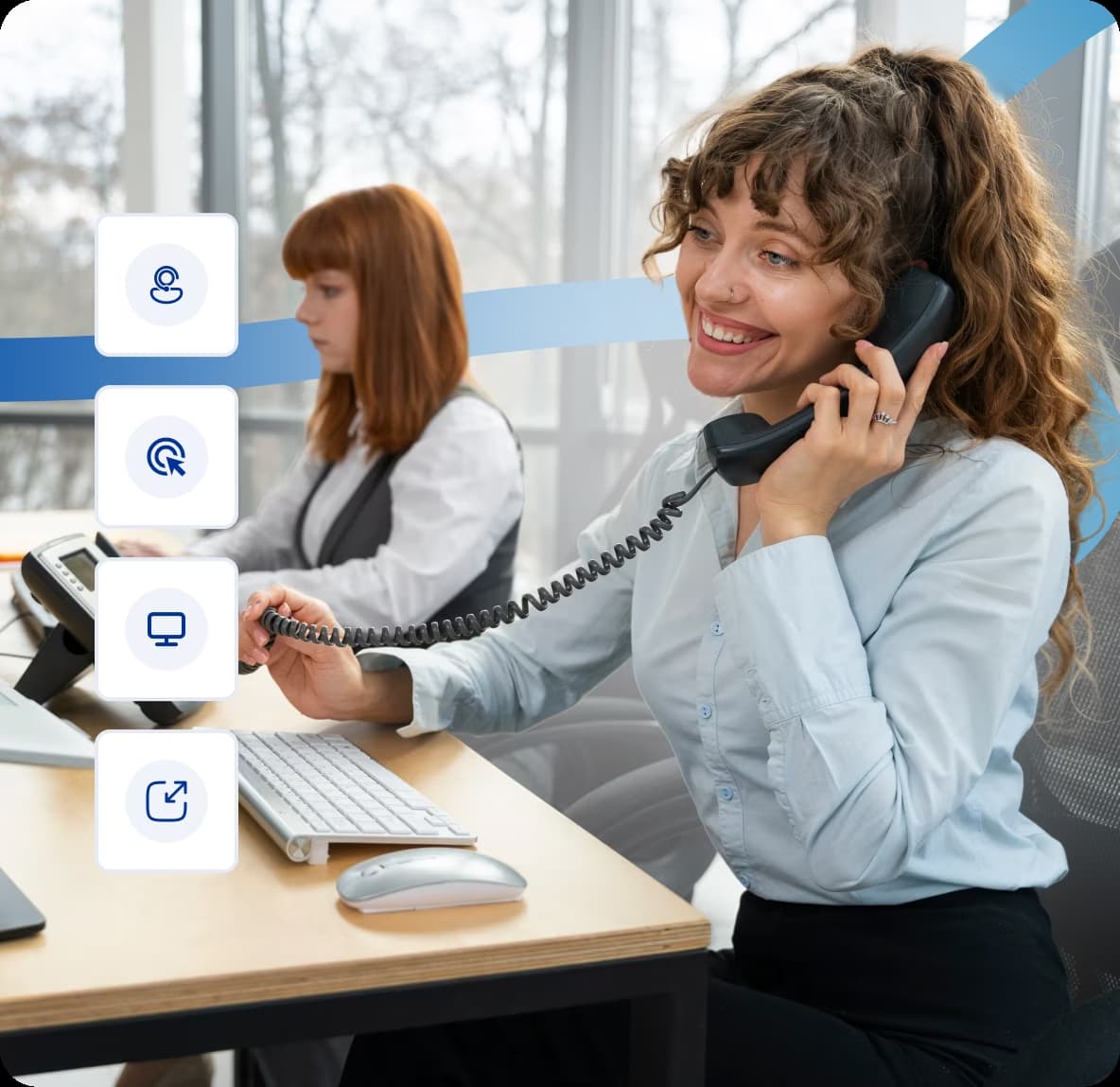 Belleville business phone system features office team on call