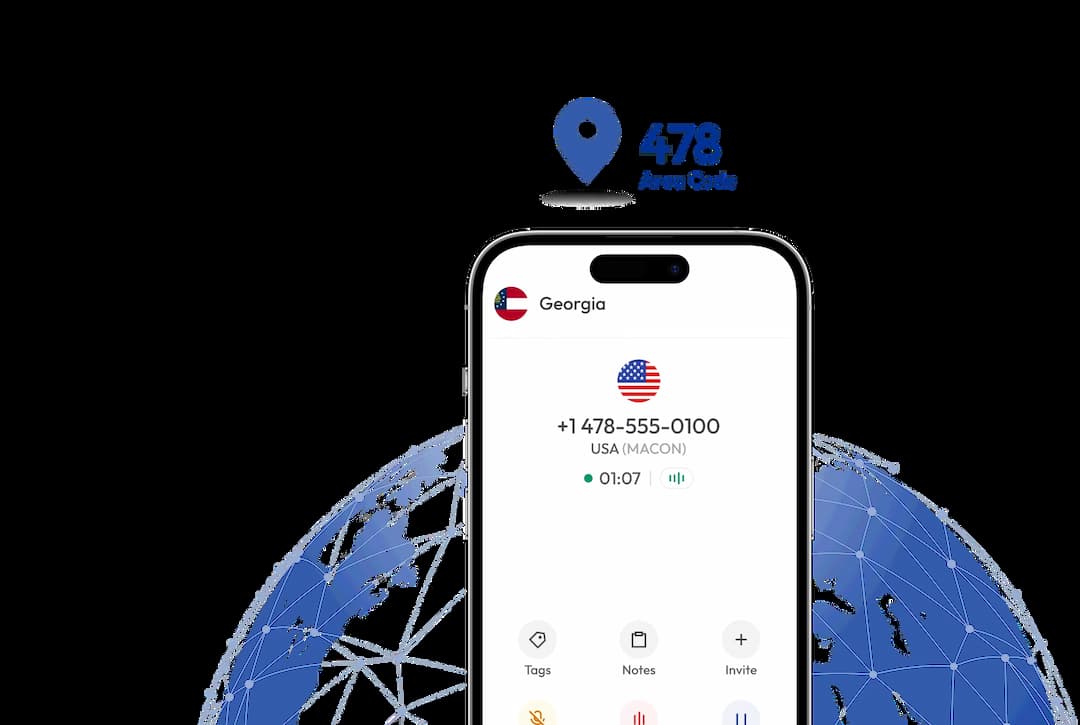 dialing interface of 478 area code feature