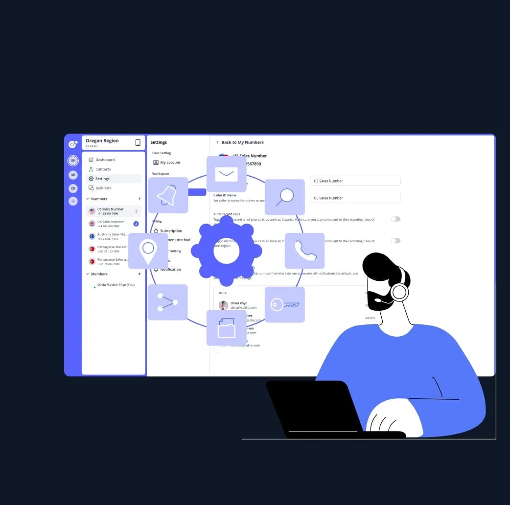 a man with calilio interface shows different tailored features