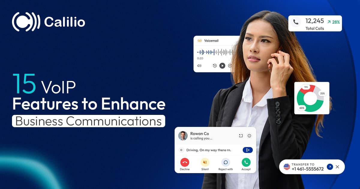 A girl is talking with someone using various VoIP features