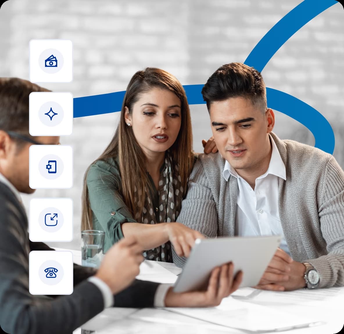 three young people are discussing.