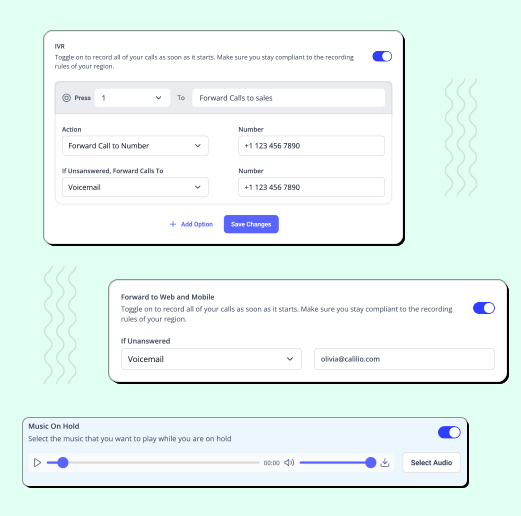 Advance calling features at Calilio