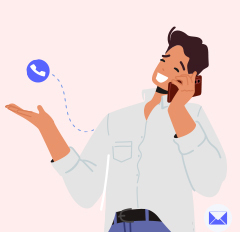 cheerful person with Calilio phone system