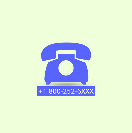 A phone icon with toll-free number on it
