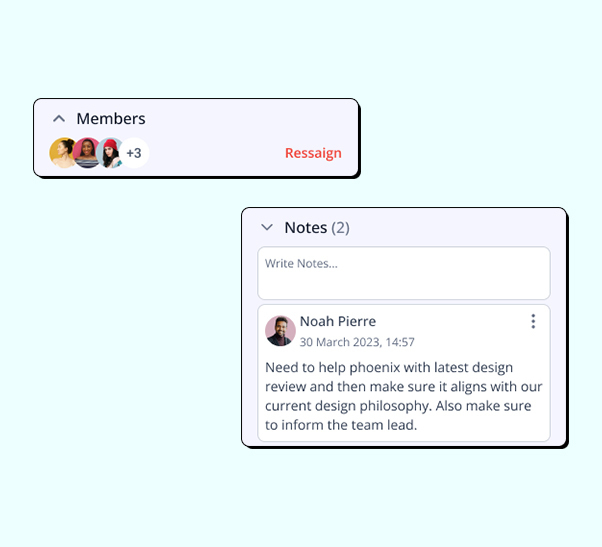 Team collaboration with call notes and user tags